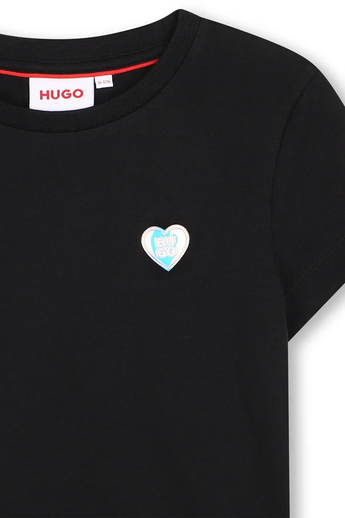 Dziewczynka HUGO T-shirt dziecięcy bawełniany G01259.114.150 czarny