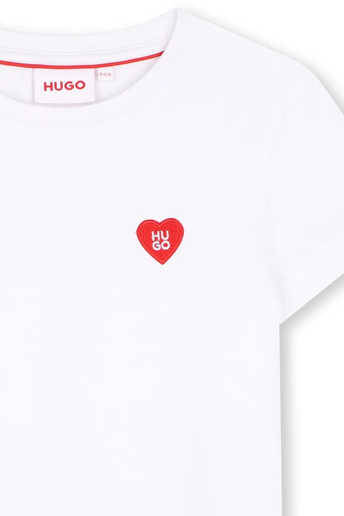 Dziewczynka HUGO T-shirt dziecięcy bawełniany G01259.156.174 biały