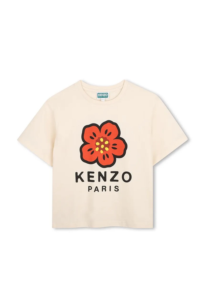 Kenzo kratka majica otroška bombažna K62053.156 bež AW26