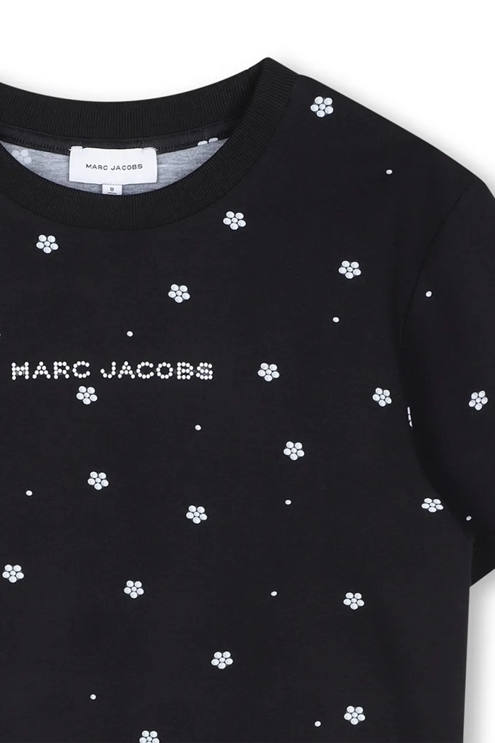 Момиче MARC JACOBS Тениска за деца от памук с еластан W60995.156 черен