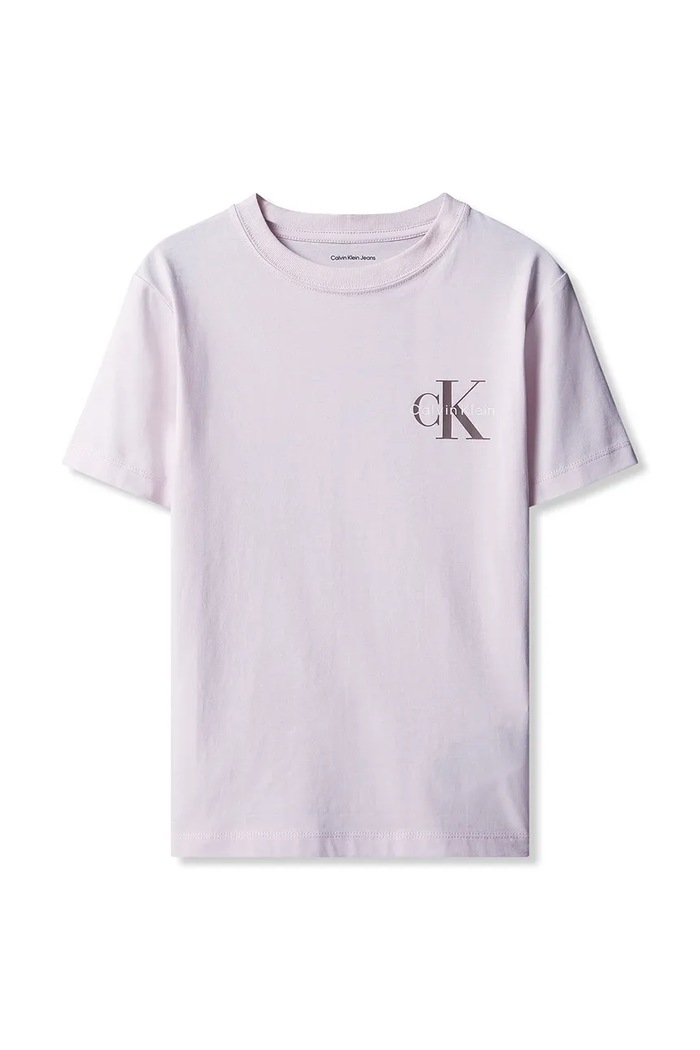 Calvin Klein Jeans T-shirt dziecięcy bawełniany LVCKTJA16U.104.116.9BY2 fioletowy AW26