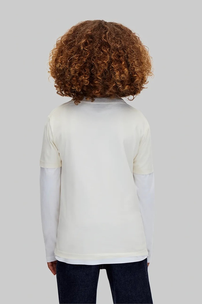 T-shirt dziecięcy bawełniany Calvin Klein Jeans LVCKTJA15U.128.170.9BY2 beżowy