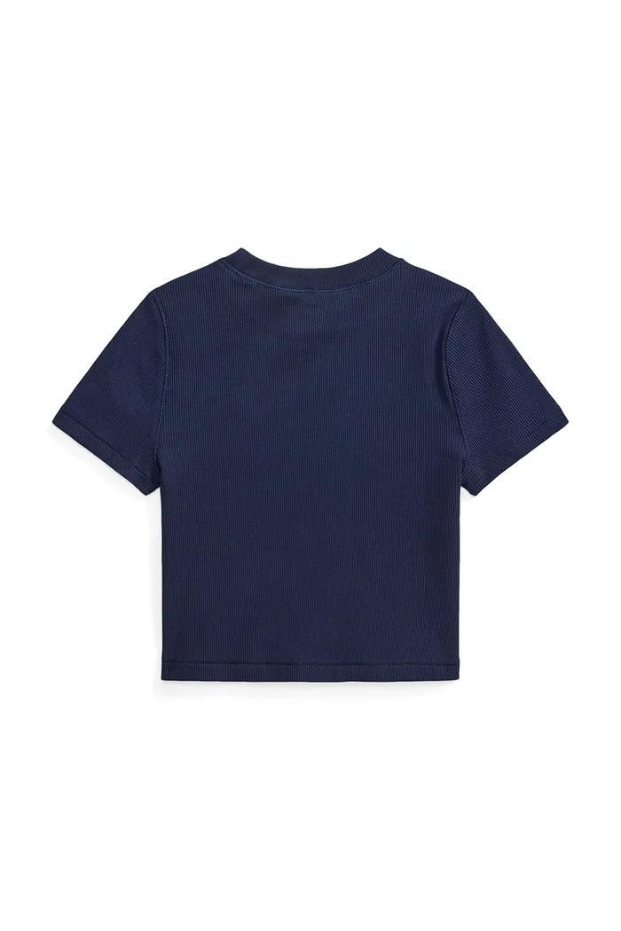 Deklice Polo Ralph Lauren kratka majica otroška bombažna z elastanom 313A96144010 mornarsko modra