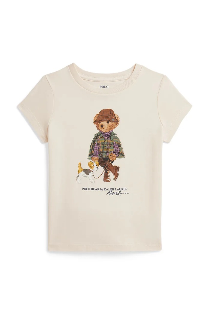 Polo Ralph Lauren Majica za djecu od pamuka bež 312B26296001