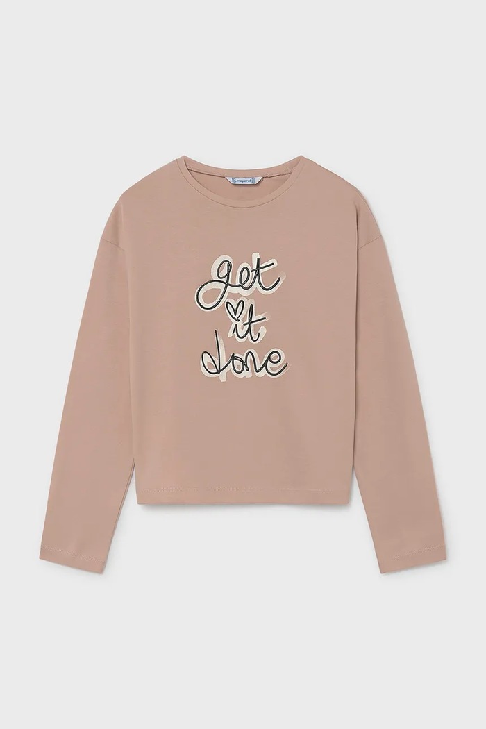 Mayoral longsleeve dziecięcy bawełniany 7068.8A.Junior.9BY2 różowy AW26