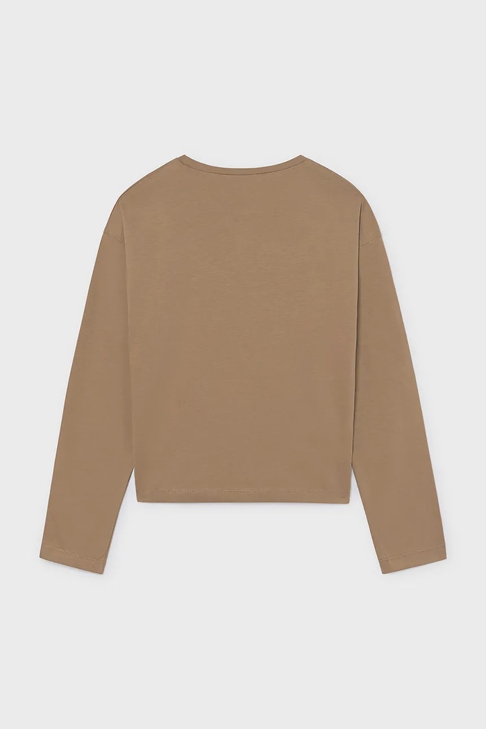 Mayoral tričko s dlouhým rukávem dětské bavlněné 7068.8A.Junior.9BY2 hnědá AW26