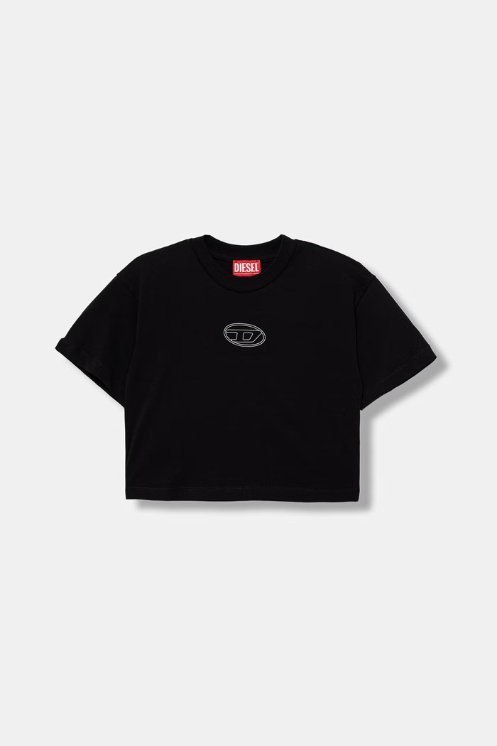 Diesel T-shirt dziecięcy bawełniany TLIXIN T-SHIRT czarny J02918.00YI9