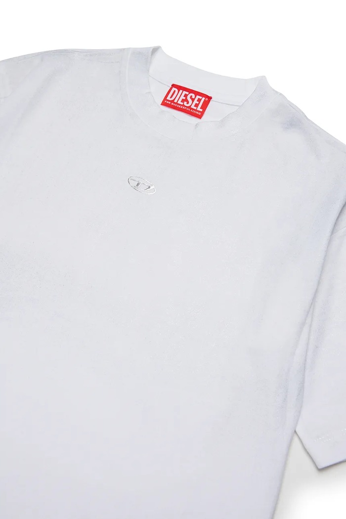 Dziewczynka Diesel T-shirt dziecięcy bawełniany TANORMYS2 T-SHIRT J03010.KYA2A biały