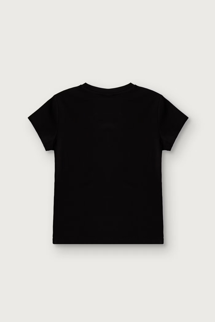 EA7 Emporio Armani T-shirt dziecięcy bawełniany z elastanem 7G000244.AF18401 czarny AW26