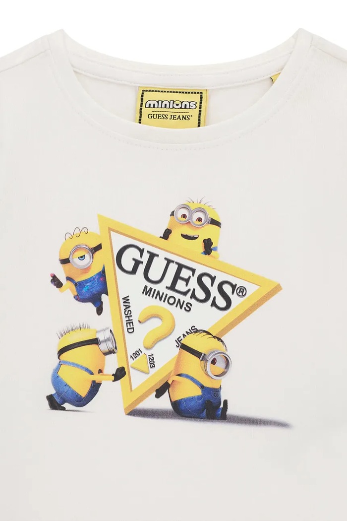 Dziewczynka Guess T-shirt dziecięcy z bawełną GJ X MINIONS K6YI28.K6650.9BY2 biały