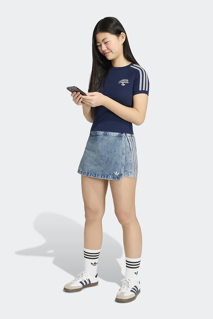 adidas Originals t-shirt παιδικό με βαμβάκι σκούρο μπλε KS6633