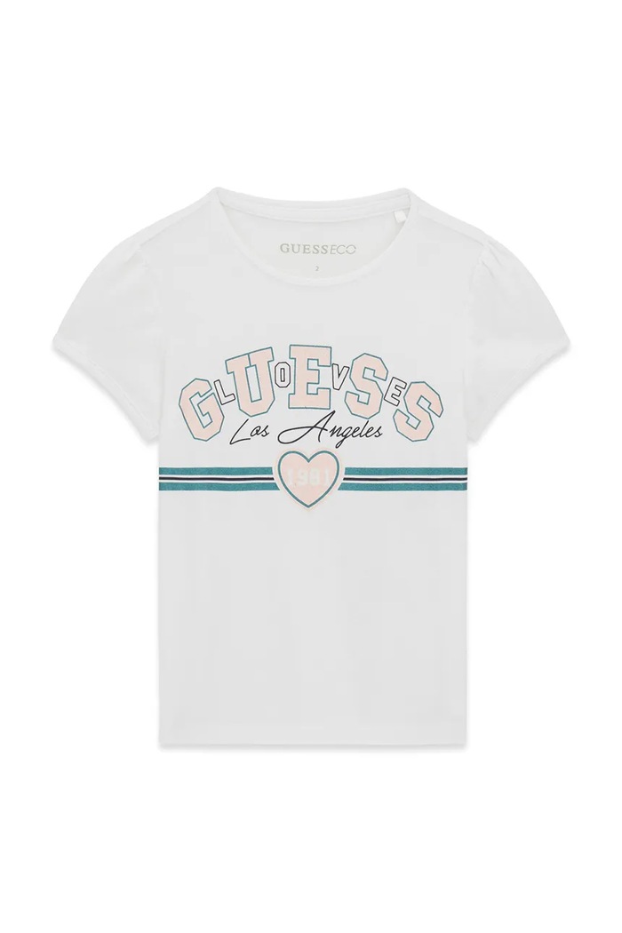 Guess t-shirt per bambini in cotone con elastan bianco K6YI17.K3697.9BY2