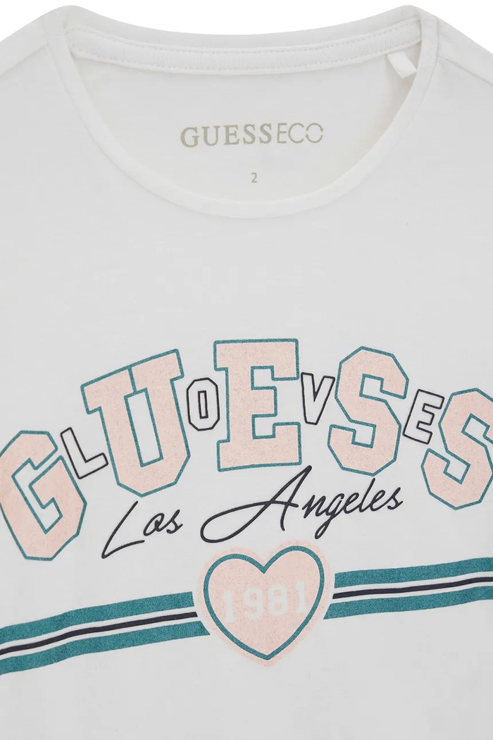 BIMBA Guess t-shirt per bambini in cotone con elastan K6YI17.K3697.9BY2 bianco