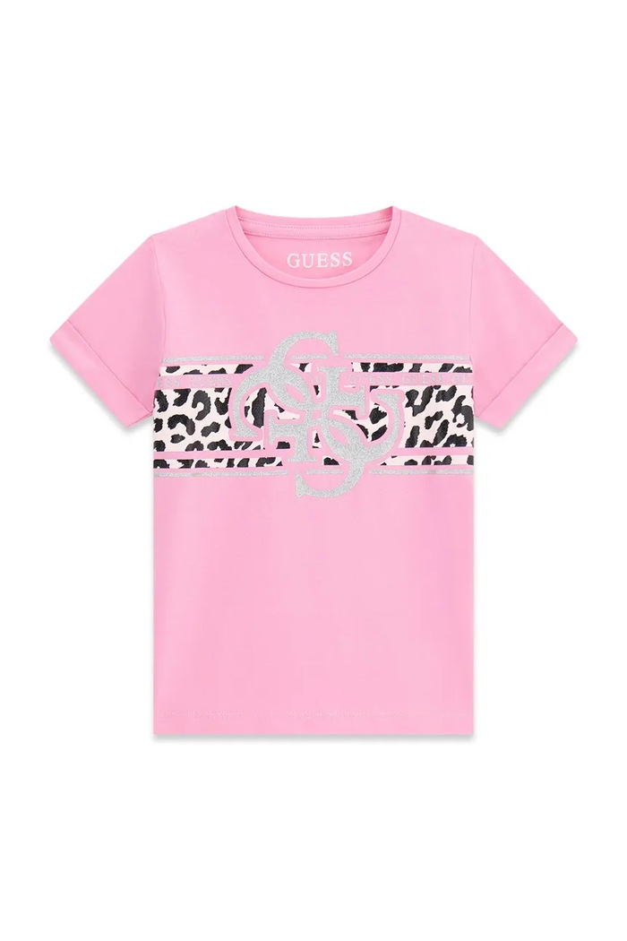 Guess tricou pentru copii, din bumbac cu elastan roz K6YI06.K3670.9BY2