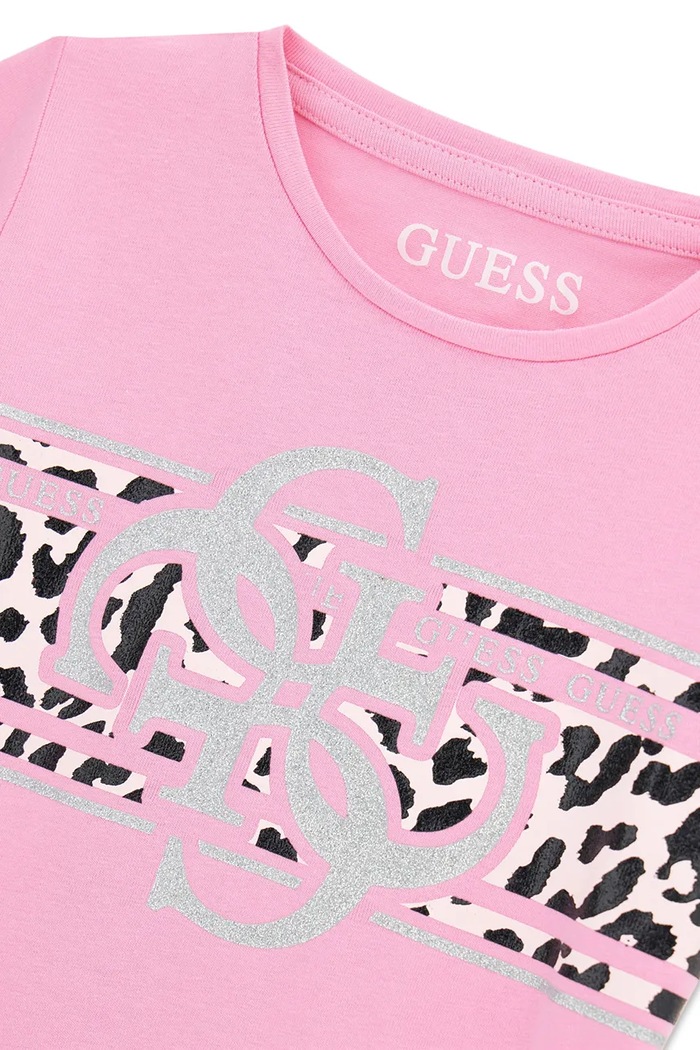 Fete Guess tricou pentru copii, din bumbac cu elastan K6YI06.K3670.9BY2 roz