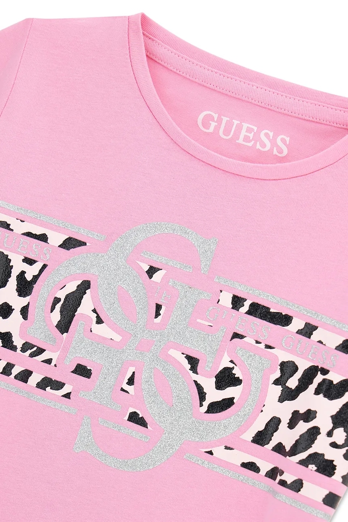 Fete Guess tricou pentru copii, din bumbac cu elastan K6YI06.K3670.9BY2 roz