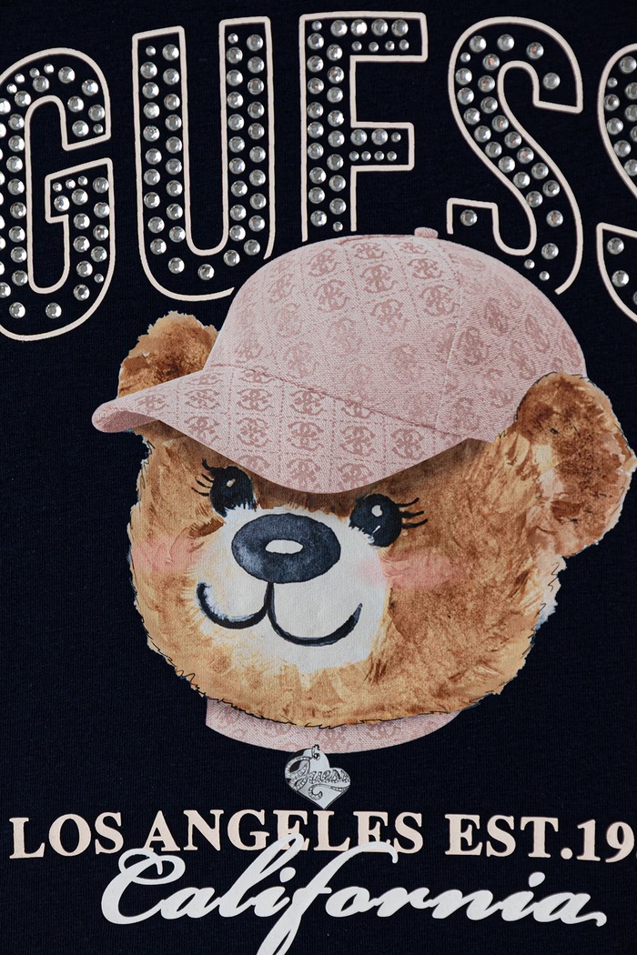 Dziewczynka Guess T-shirt dziecięcy bawełniany z elastanem J6YI28.K3761.9BY2 granatowy