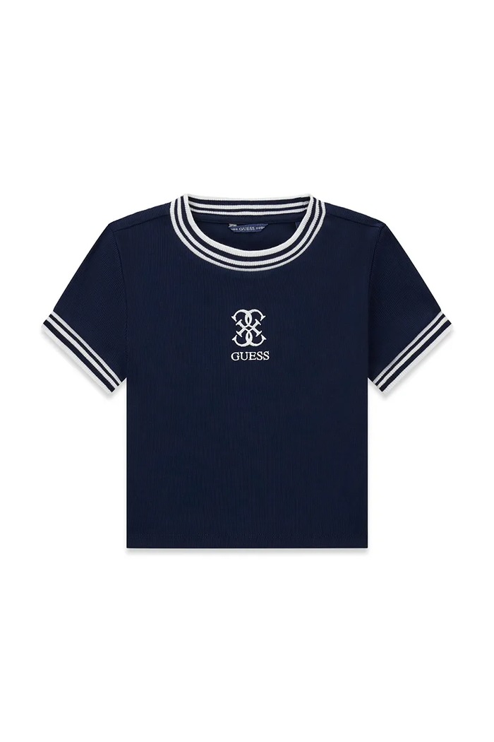 Guess T-shirt dziecięcy bawełniany z elastanem granatowy J6YI26.K4425.9BY2