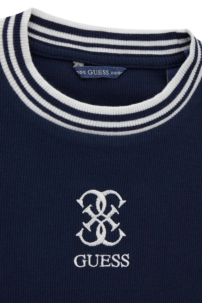 Dziewczynka Guess T-shirt dziecięcy bawełniany z elastanem J6YI26.K4425.9BY2 granatowy