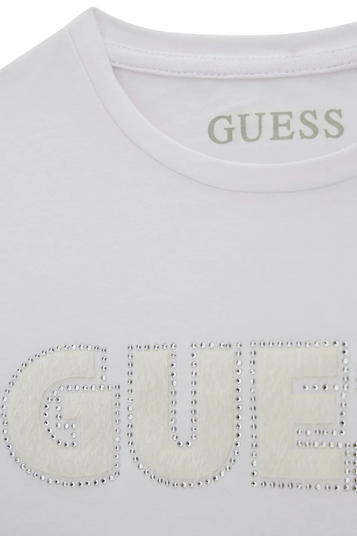 Dziewczynka Guess T-shirt dziecięcy bawełniany z elastanem J6YI12.K4421.9BY2 biały