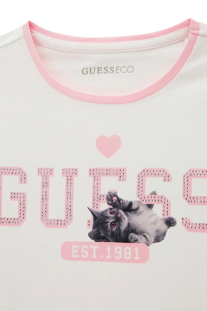 Guess T-shirt dziecięcy bawełniany z elastanem biały J6YI11.K3716.9BY2