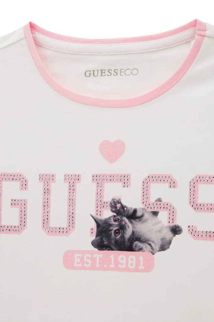 Guess T-shirt dziecięcy bawełniany z elastanem biały J6YI11.K3716.9BY2