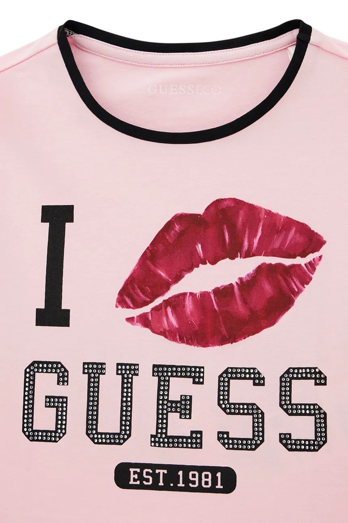 Дівчинка Guess футболка дитяча бавовняна з еластаном J6YI11.K3716.9BY2 рожевий
