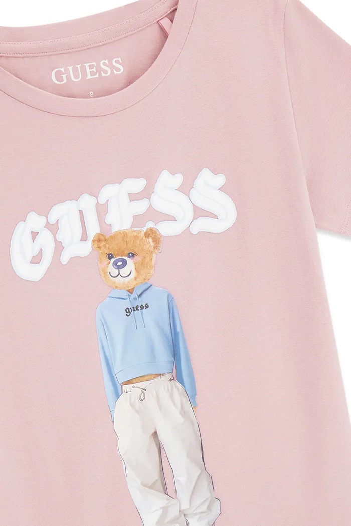 Fete Guess tricou pentru copii, din bumbac cu elastan J6YI08.K3710.9BY2 roz