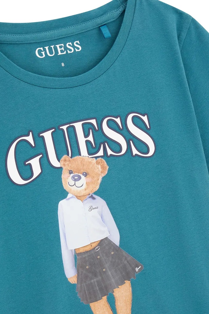 Fete Guess tricou pentru copii, din bumbac cu elastan J6YI08.K3710.9BY2 turcoaz