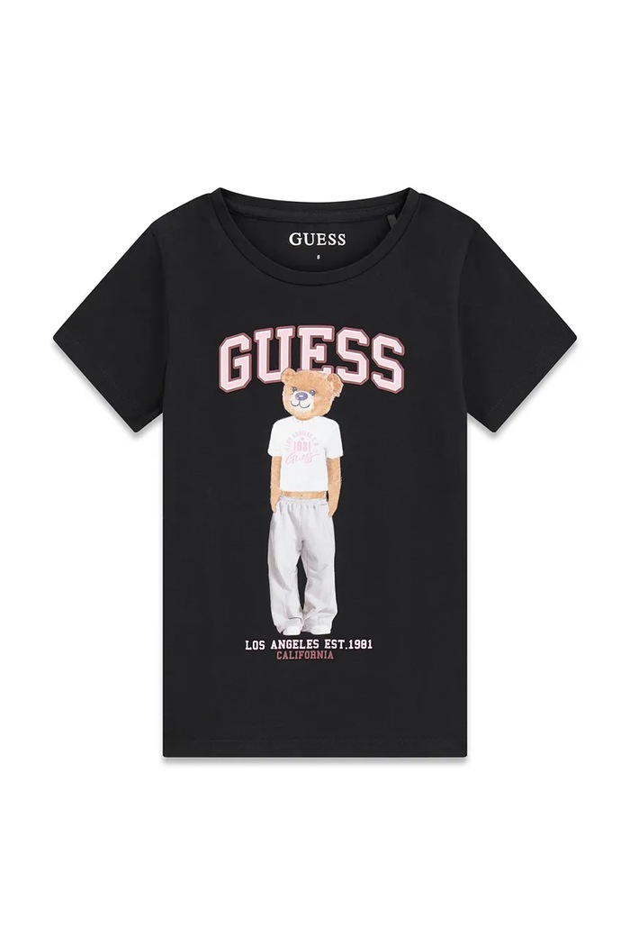 Guess tricou pentru copii, din bumbac cu elastan negru J6YI08.K3710.9BY2
