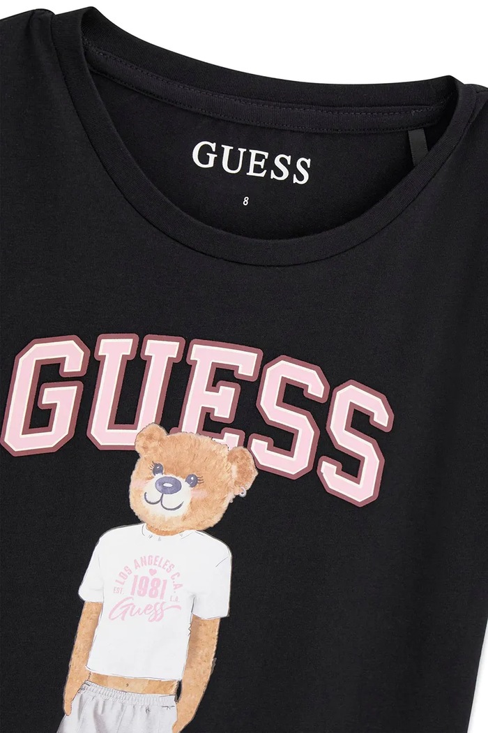 Fete Guess tricou pentru copii, din bumbac cu elastan J6YI08.K3710.9BY2 negru
