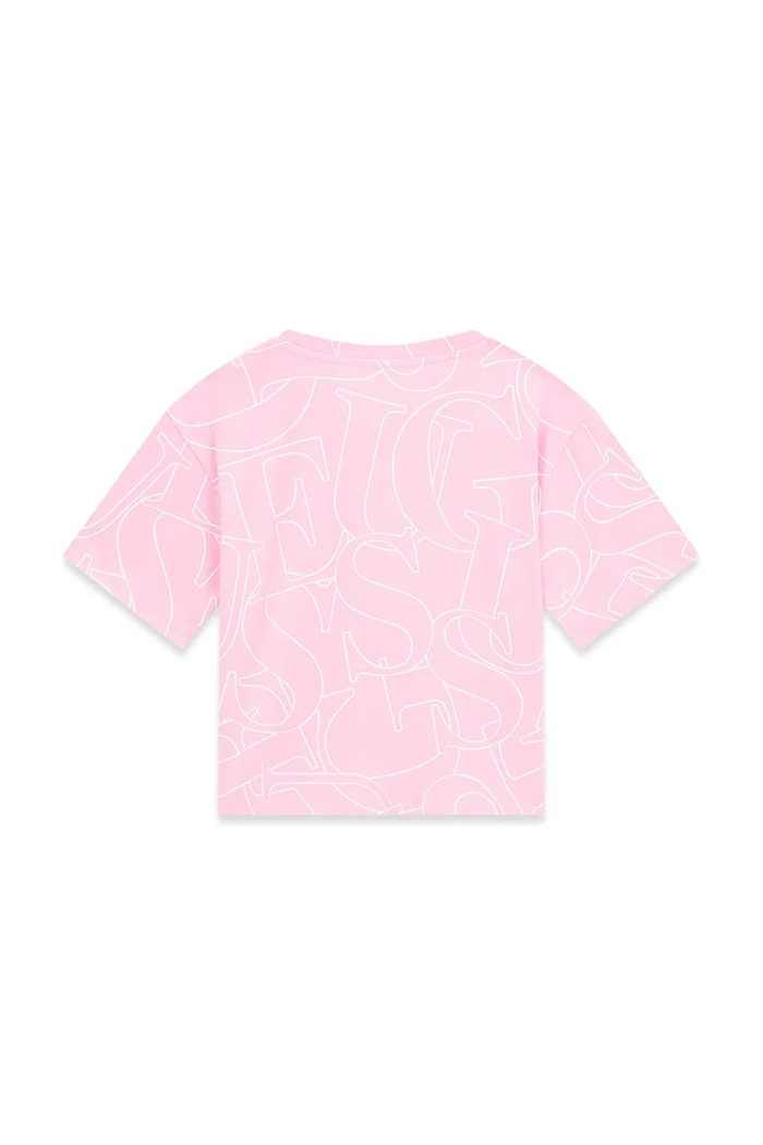 Guess T-shirt dziecięcy bawełniany z elastanem J6YI05.K3696.9BY2 różowy AW26