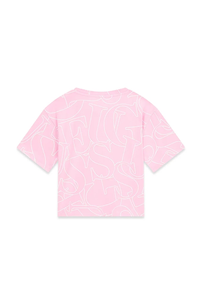 Guess T-shirt dziecięcy bawełniany z elastanem J6YI05.K3696.9BY2 różowy AW26
