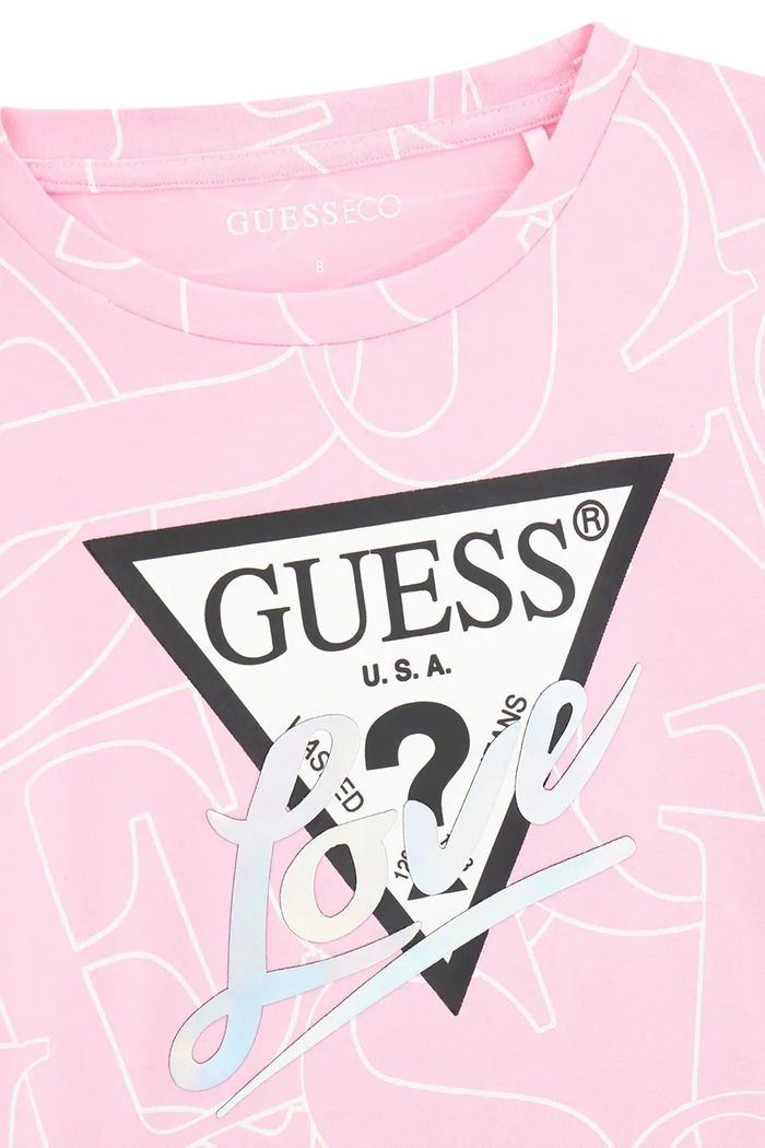 Dziewczynka Guess T-shirt dziecięcy bawełniany z elastanem J6YI05.K3696.9BY2 różowy