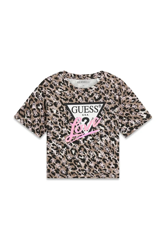 Guess T-shirt dziecięcy bawełniany z elastanem beżowy J6YI05.K3696.9BY2
