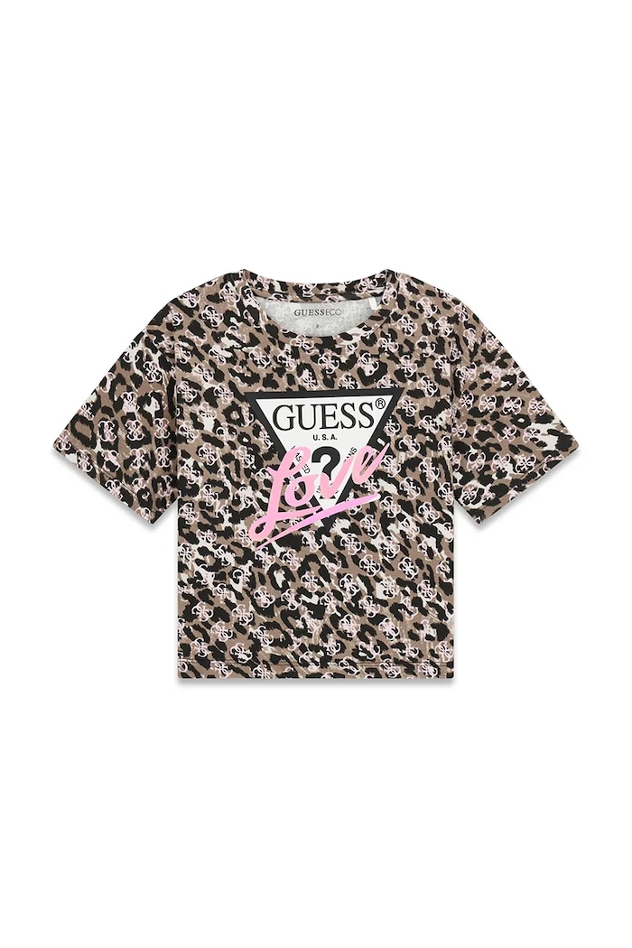 Guess T-shirt dziecięcy bawełniany z elastanem beżowy J6YI05.K3696.9BY2