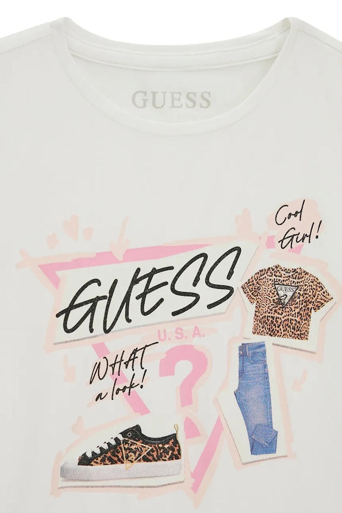 Fete Guess tricou pentru copii, din bumbac cu elastan J6YI02.K3667.9BY2 alb