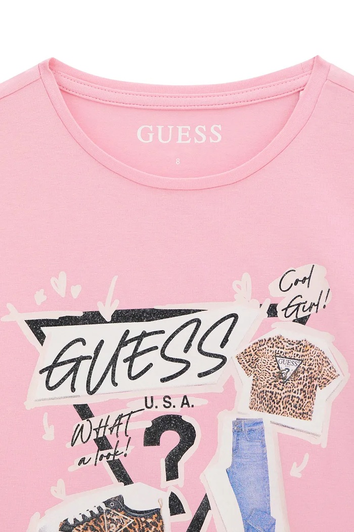 Fete Guess tricou pentru copii, din bumbac cu elastan J6YI02.K3667.9BY2 roz