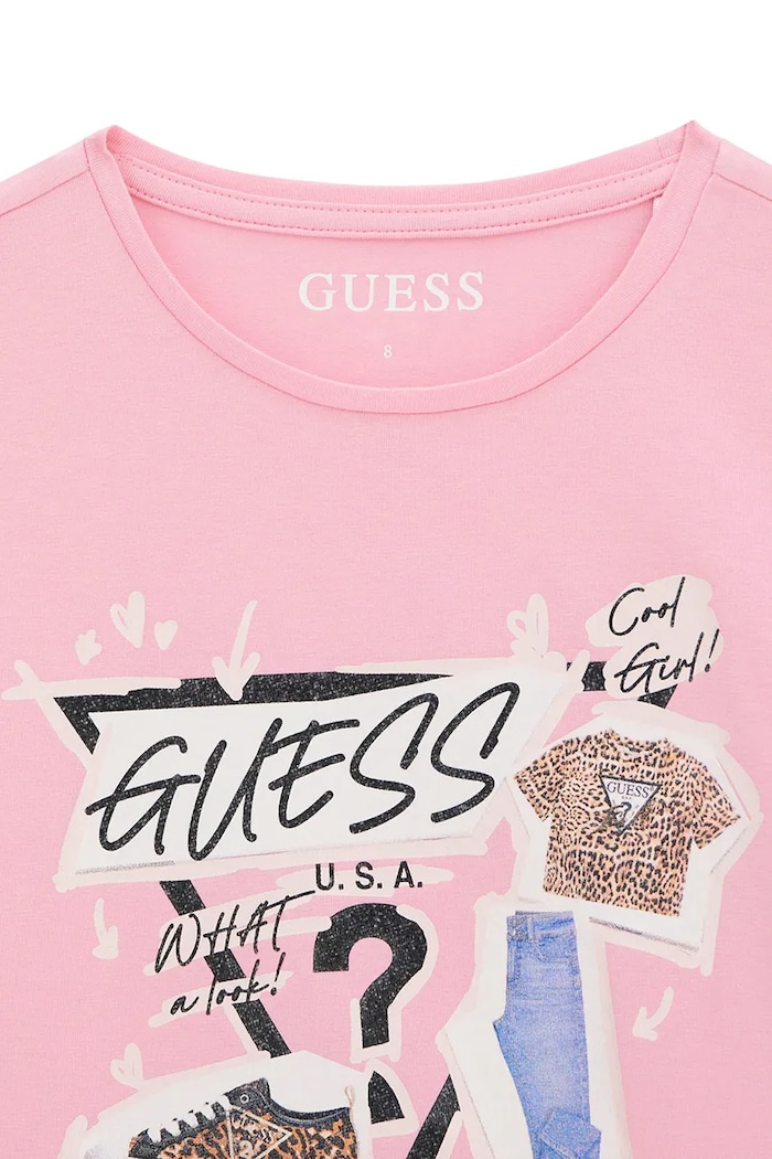 Fete Guess tricou pentru copii, din bumbac cu elastan J6YI02.K3667.9BY2 roz