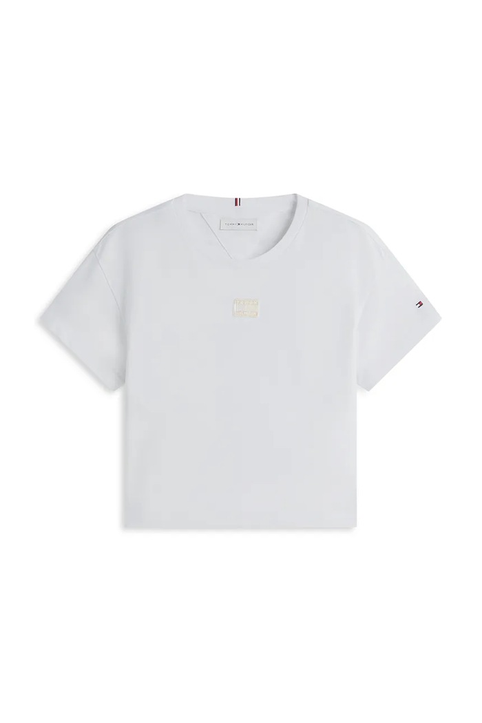 Tommy Hilfiger T-shirt dziecięcy bawełniany KG0KG09488.9BY2 biały AW26