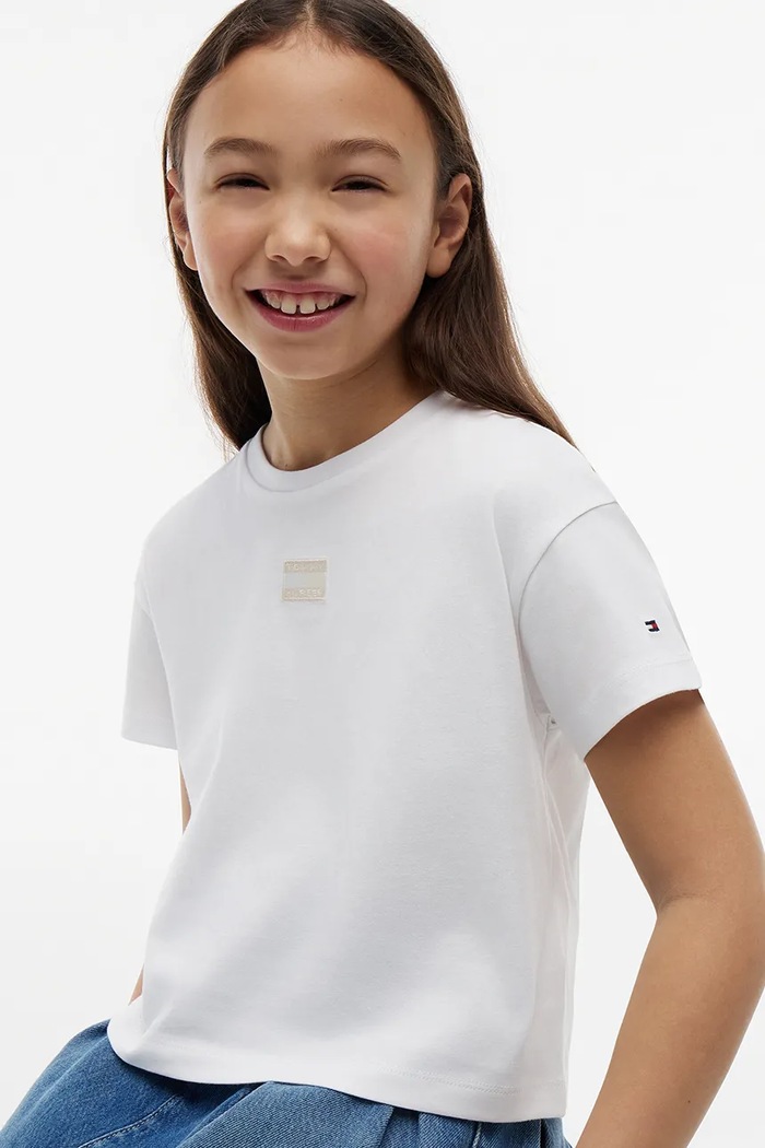 Tommy Hilfiger T-shirt dziecięcy bawełniany KG0KG09488.9BY2 biały