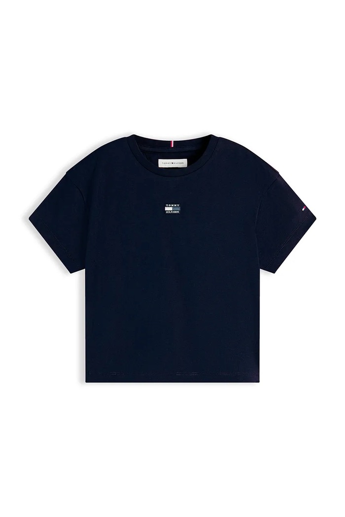 Tommy Hilfiger T-shirt dziecięcy bawełniany KG0KG09488.9BY2 granatowy AW26
