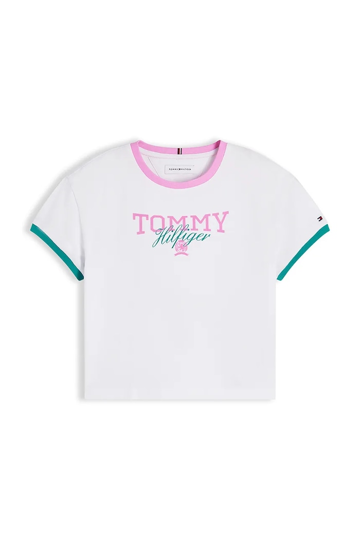 Tommy Hilfiger тениска за деца от памук KG0KG09459.9BY2 бял AW26