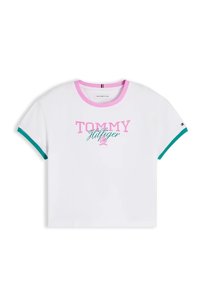 Tommy Hilfiger тениска за деца от памук KG0KG09459.9BY2 бял AW26