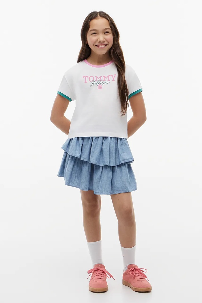 Tommy Hilfiger тениска за деца от памук бял KG0KG09459.9BY2