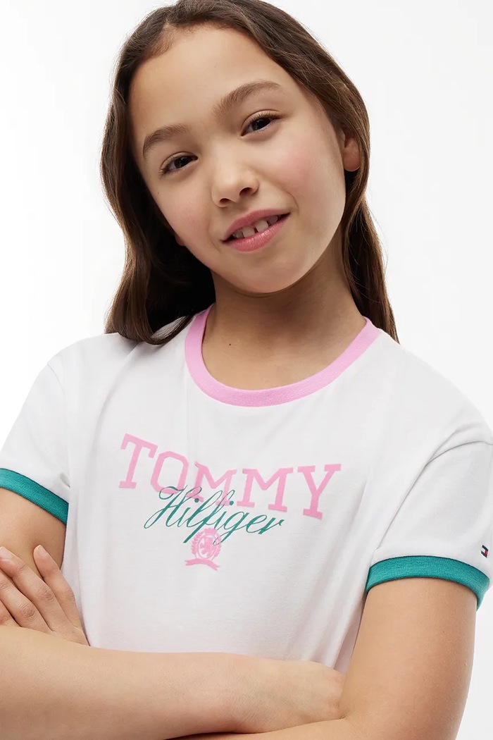 Tommy Hilfiger тениска за деца от памук KG0KG09459.9BY2 бял