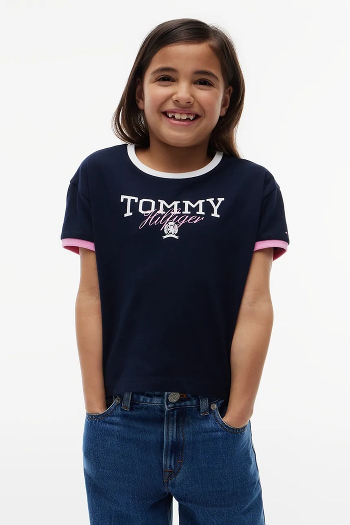 Tommy Hilfiger тениска за деца от памук син KG0KG09459.9BY2