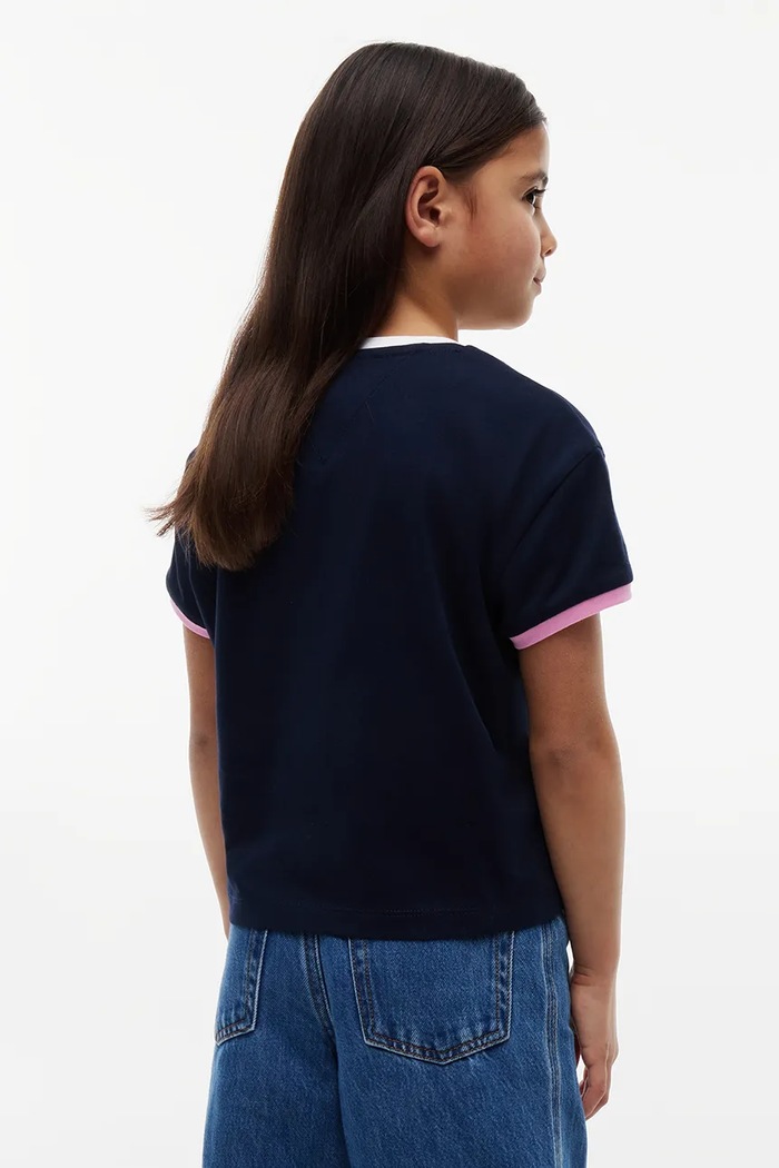 Момиче Tommy Hilfiger тениска за деца от памук KG0KG09459.9BY2 син