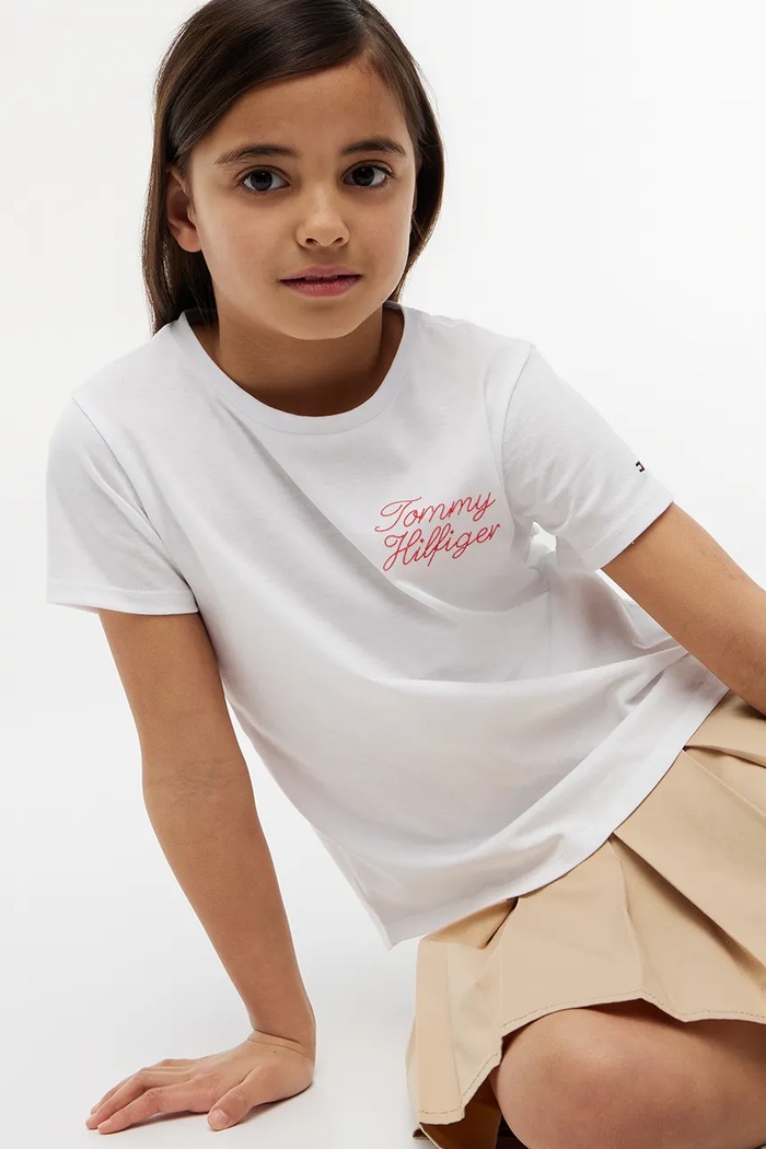 Tommy Hilfiger T-shirt dziecięcy bawełniany KG0KG09454.128.176.9BY2 biały