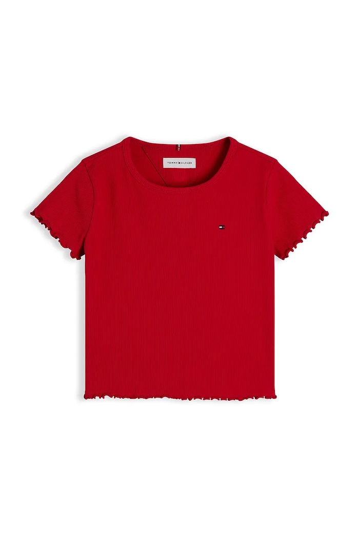 Tommy Hilfiger tricou pentru copii cu bumbac KG0KG08590.128.176.9BY2 rosu AW26